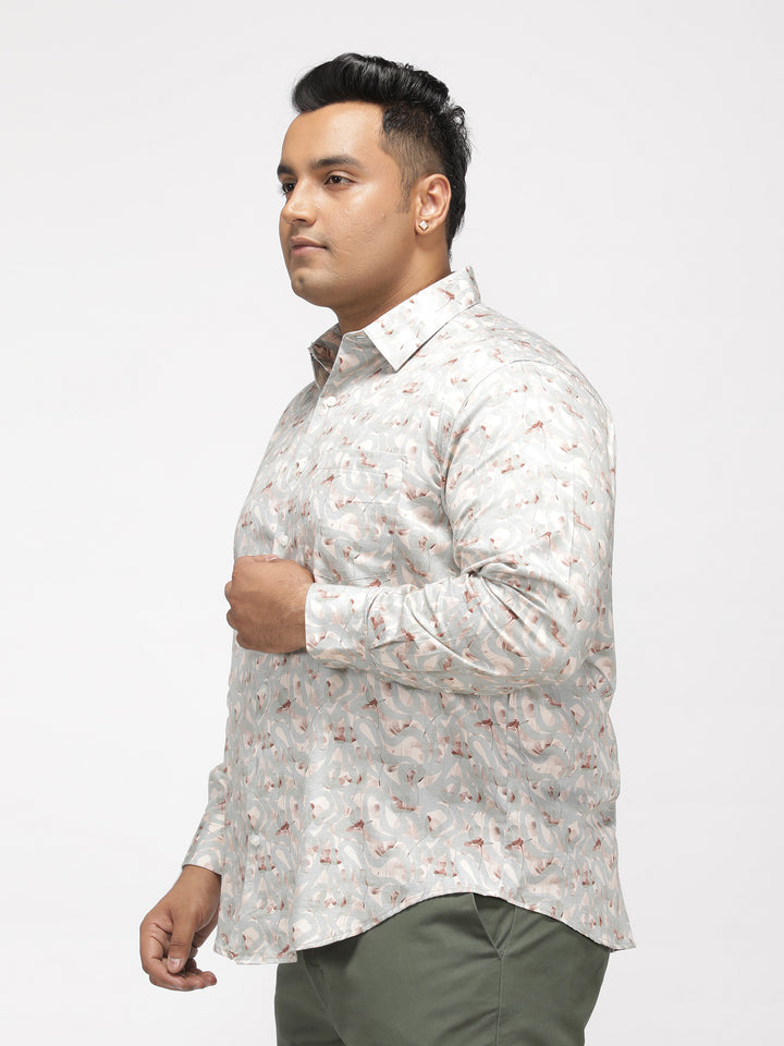 PLUS SIZE PRINTED GIZA SATIN PARTY SHIRT FOR MEN | XL-7XL