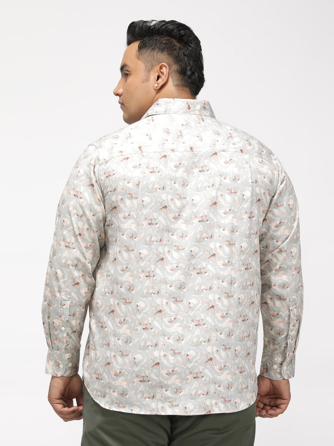 PLUS SIZE PRINTED GIZA SATIN PARTY SHIRT FOR MEN | XL-7XL