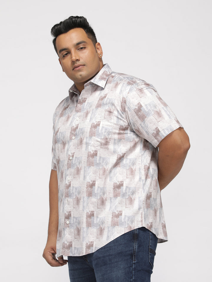 PLUS SIZE PRINTED GIZA SATIN PARTY SHIRT FOR MEN | XL-7XL