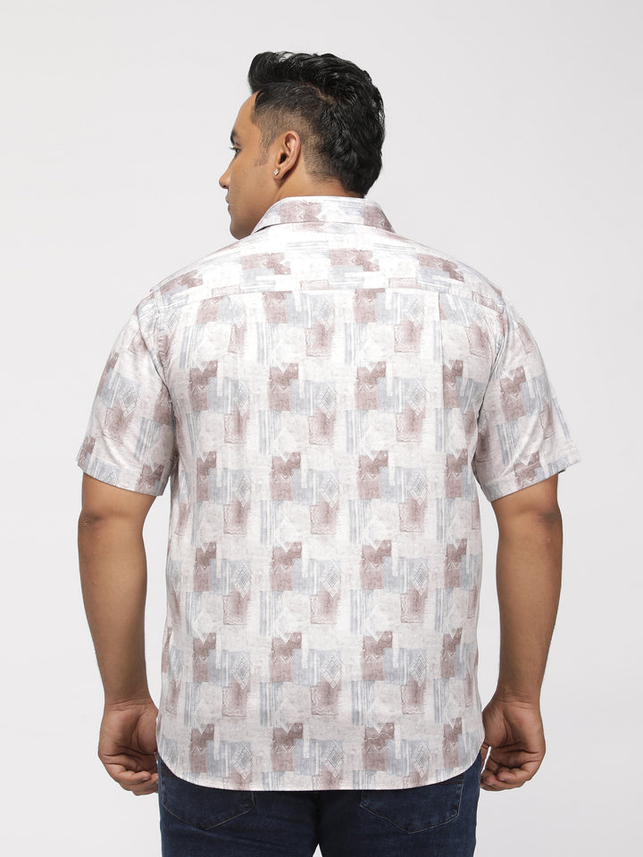 PLUS SIZE PRINTED GIZA SATIN PARTY SHIRT FOR MEN | XL-7XL