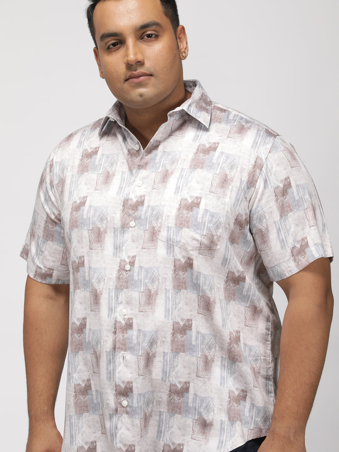 PLUS SIZE PRINTED GIZA SATIN PARTY SHIRT FOR MEN | XL-7XL