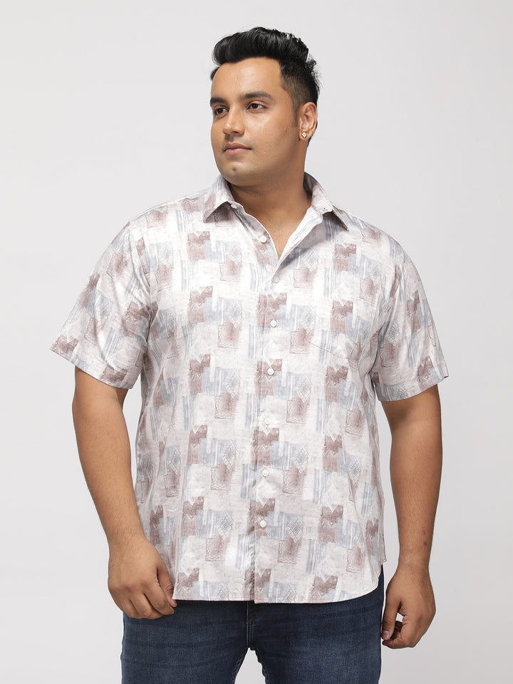 PLUS SIZE PRINTED GIZA SATIN PARTY SHIRT FOR MEN | XL-7XL