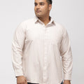 PLUS SIZE SMART CASUAL GIZA COTTON STRIPE SHIRT FOR MEN | XL-7XL