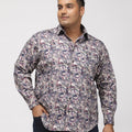 PLUS SIZE PRINTED GIZA SATIN PARTY SHIRT FOR MEN | XL-7XL