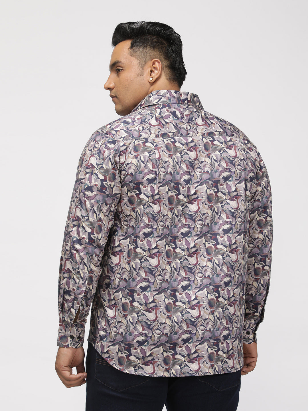 PLUS SIZE PRINTED GIZA SATIN PARTY SHIRT FOR MEN | XL-7XL