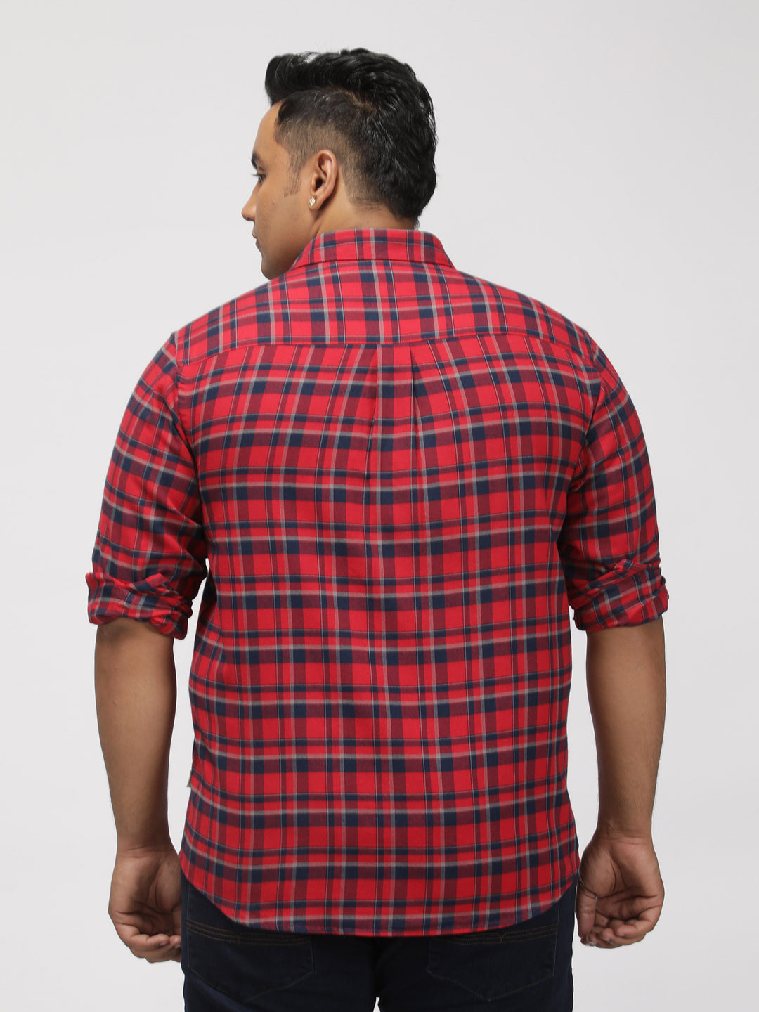 PLUS SIZE BRUSHED FLANNEL CHECKS COTTON SHIRT FOR MEN | XL-7XL