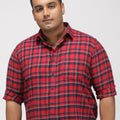 PLUS SIZE BRUSHED FLANNEL CHECKS COTTON SHIRT FOR MEN | XL-7XL