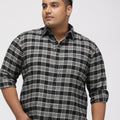 PLUS SIZE BRUSHED PEACHED FLANNEL CHECKS COTTON SHIRT FOR MEN | XL-7XL