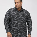 PLUS SIZE PRINTED STRETCH OXFORD CASUAL SHIRT FOR MEN | XL-7XL