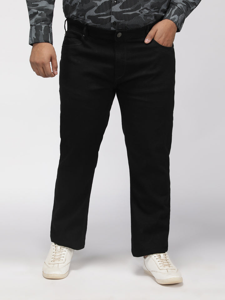 PLUS SIZE MEN’S STRETCHABLE KEVIN FIT JEANS – SOLID BLACK | XL-7XL