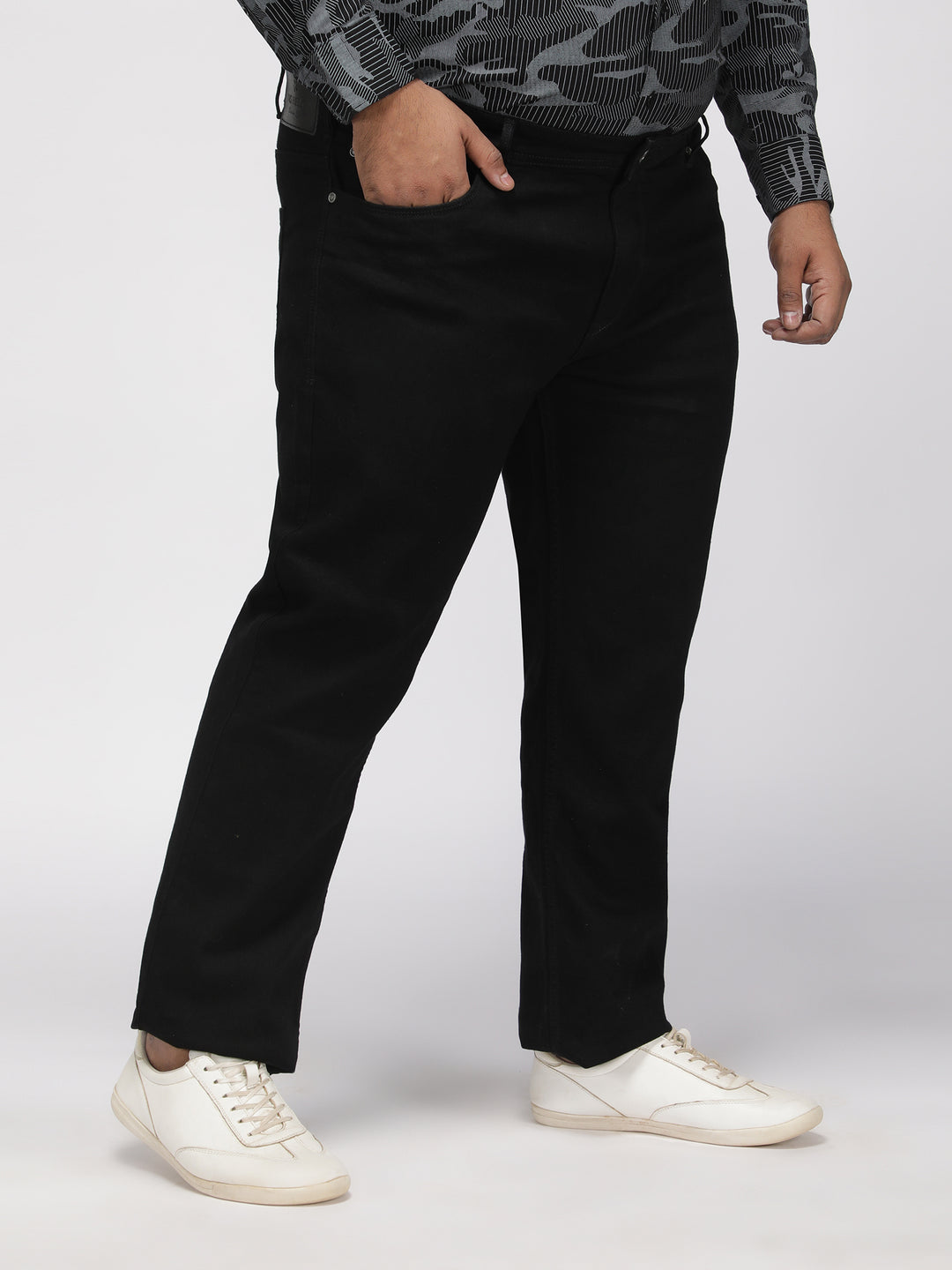 PLUS SIZE MEN’S STRETCHABLE KEVIN FIT JEANS – SOLID BLACK | XL-7XL