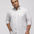 PLUS SIZE SMART CASUAL GIZA COTTON STRIPE SHIRT FOR MEN | XL-7XL