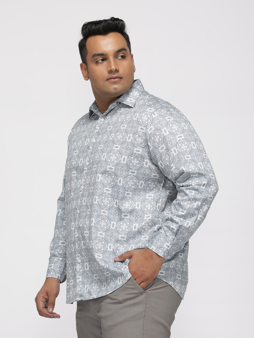 BIG HELLO | PLUS SIZE PRINTED GIZA SATIN PARTY SHIRT FOR MEN | XL-7XL