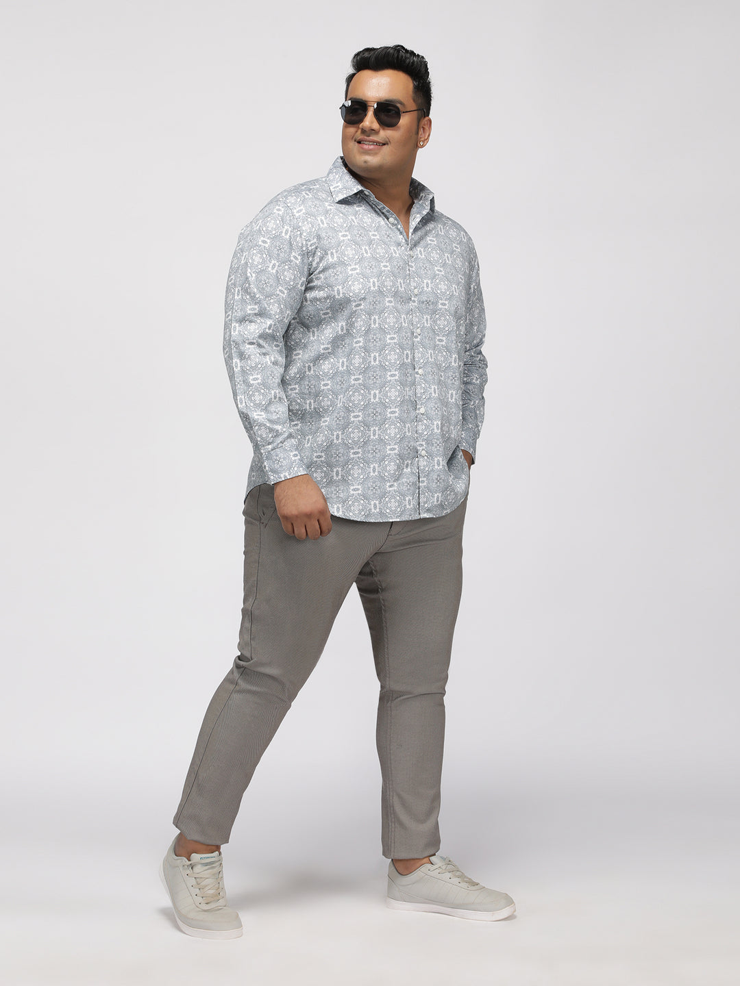 BIG HELLO | PLUS SIZE PRINTED GIZA SATIN PARTY SHIRT FOR MEN | XL-7XL