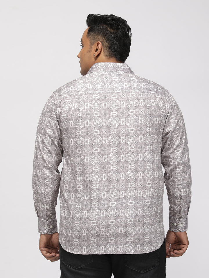 PLUS SIZE PRINTED GIZA SATIN PARTY SHIRT FOR MEN | XL-7XL