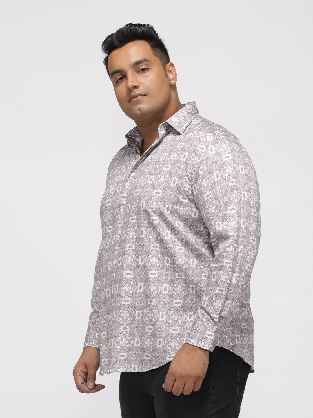 PLUS SIZE PRINTED GIZA SATIN PARTY SHIRT FOR MEN | XL-7XL