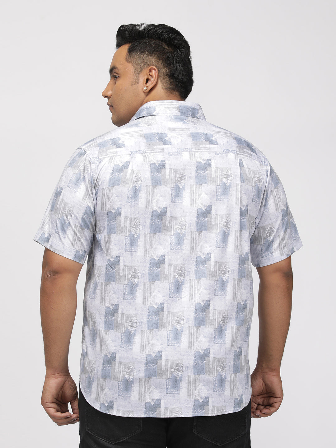 PLUS SIZE PRINTED GIZA SATIN PARTY SHIRT FOR MEN | XL-7XL