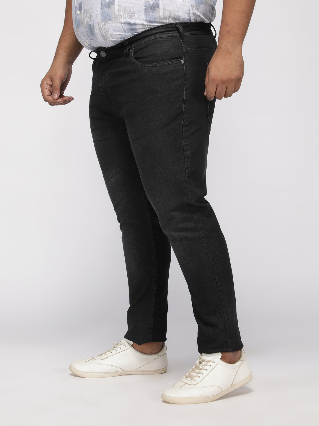 PLUS SIZE ZACH FIT BLACK STRETCH JEANS FOR MEN | XL-7XL