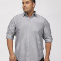 PLUS SIZE SMART CASUAL GIZA COTTON STRIPE SHIRT FOR MEN | XL-7XL