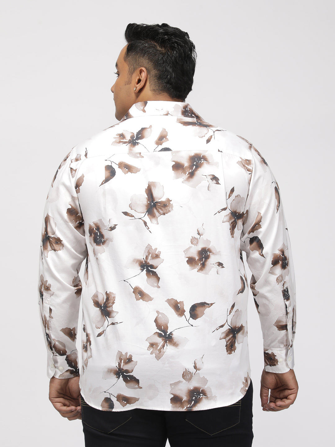 PLUS SIZE PRINTED GIZA SATIN PARTY SHIRT FOR MEN | XL-7XL