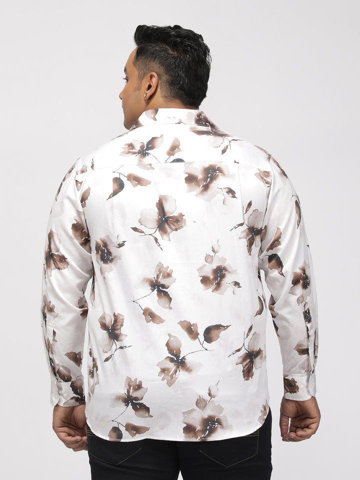 PLUS SIZE PRINTED GIZA SATIN PARTY SHIRT FOR MEN | XL-7XL