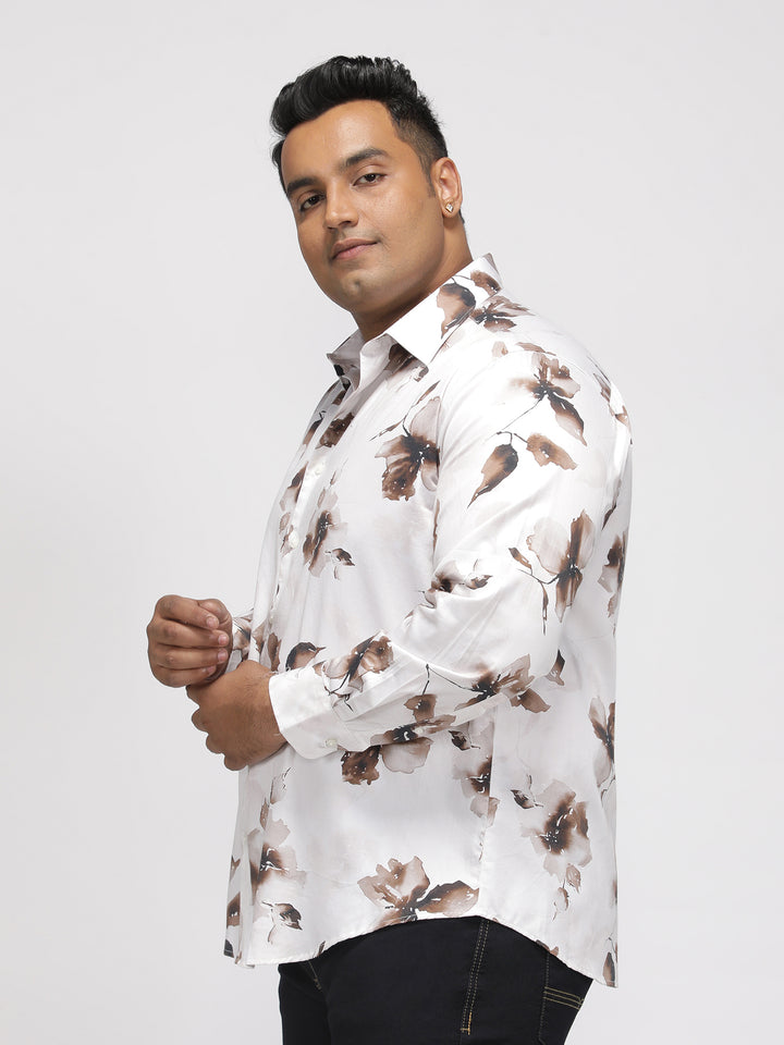PLUS SIZE PRINTED GIZA SATIN PARTY SHIRT FOR MEN | XL-7XL
