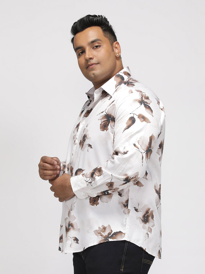 PLUS SIZE PRINTED GIZA SATIN PARTY SHIRT FOR MEN | XL-7XL