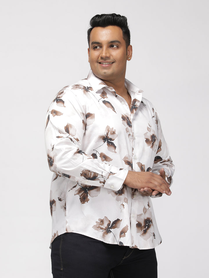 PLUS SIZE PRINTED GIZA SATIN PARTY SHIRT FOR MEN | XL-7XL