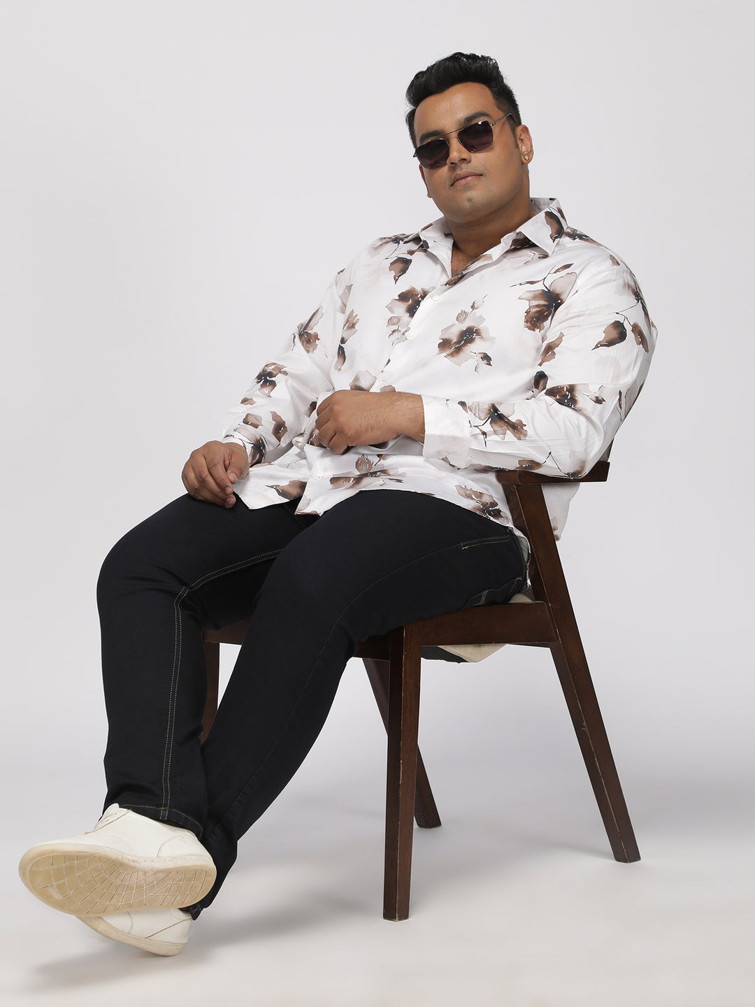 PLUS SIZE PRINTED GIZA SATIN PARTY SHIRT FOR MEN | XL-7XL