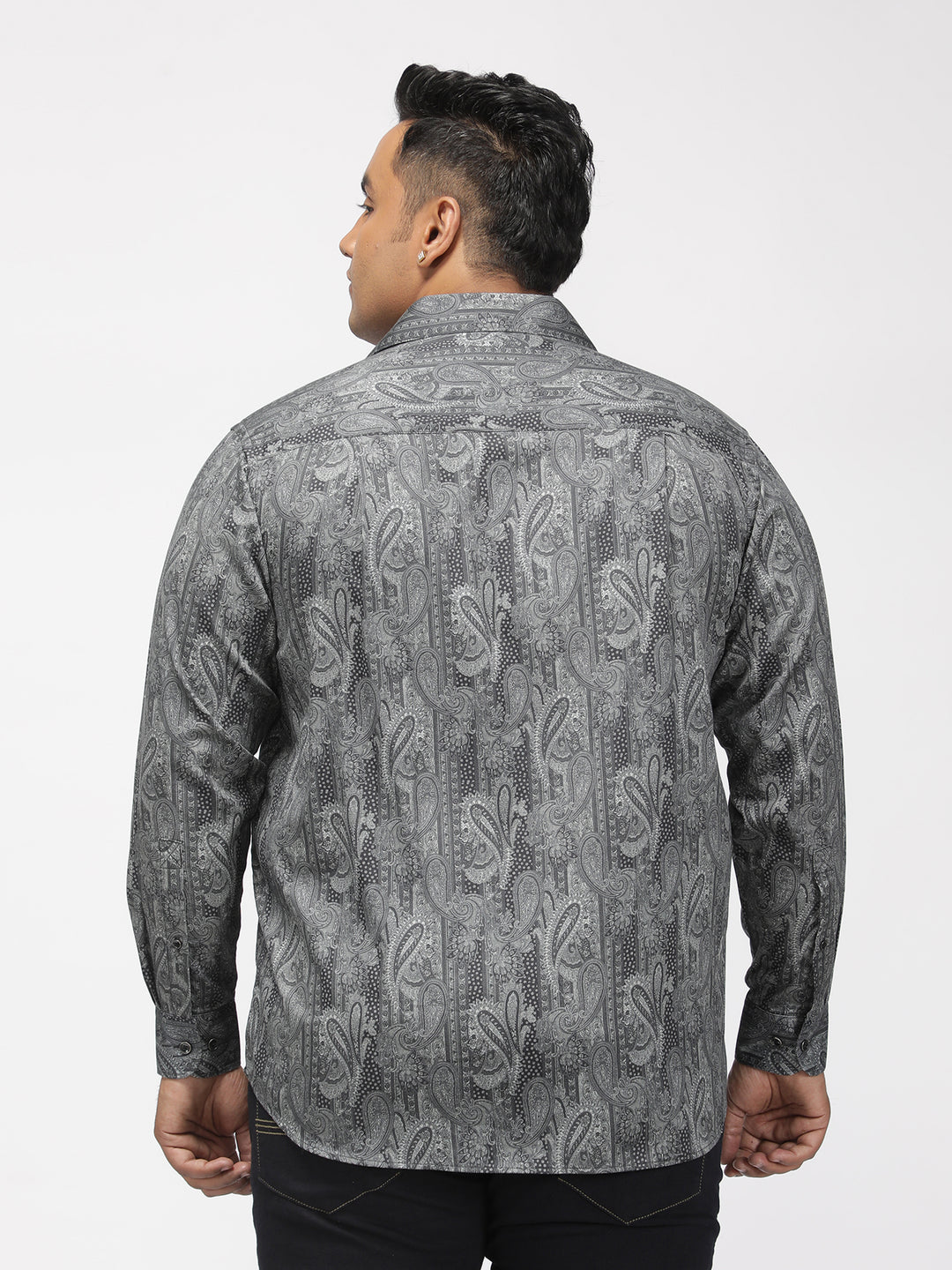 PLUS SIZE PRINTED GIZA SATIN PARTY SHIRT FOR MEN | XL-7XL
