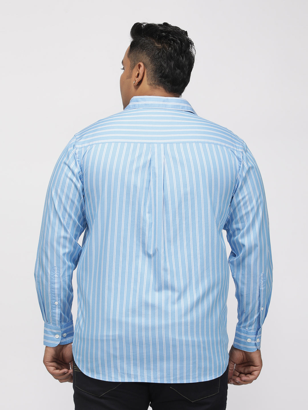 PLUS SIZE SMART CASUAL GIZA COTTON STRIPE SHIRT FOR MEN | XL-7XL