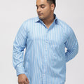 PLUS SIZE SMART CASUAL GIZA COTTON STRIPE SHIRT FOR MEN | XL-7XL