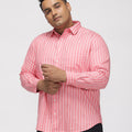 PLUS SIZE SMART CASUAL GIZA COTTON STRIPE SHIRT FOR MEN | XL-7XL