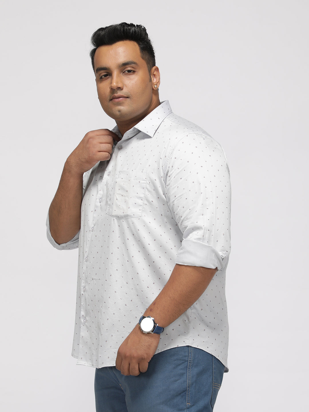 PLUS SIZE PRINTED GIZA SATIN PARTY SHIRT FOR MEN | XL-7XL