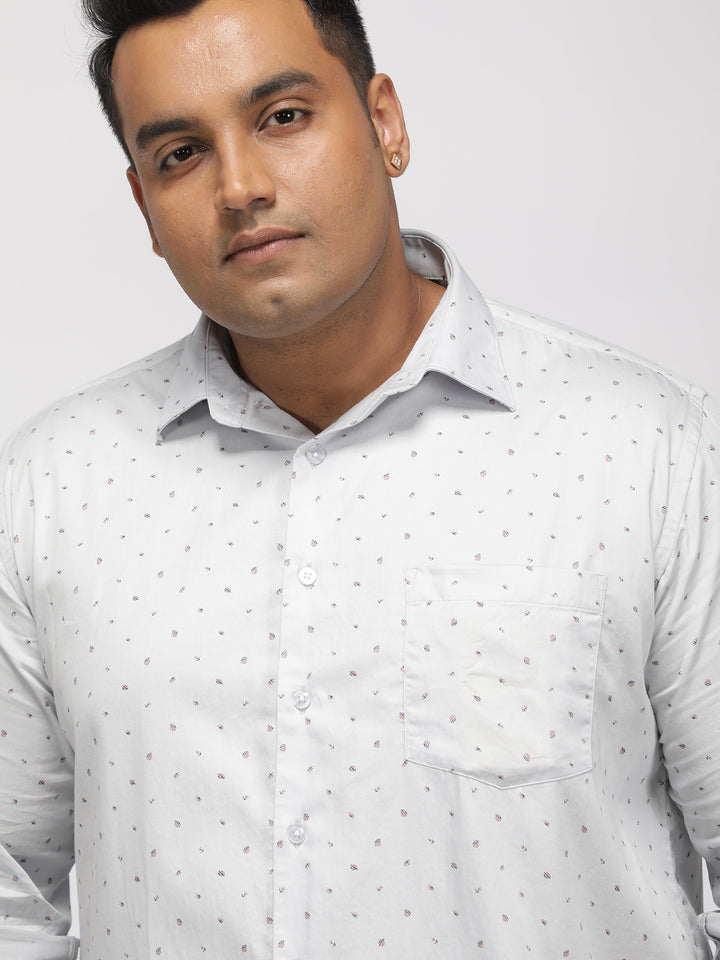 PLUS SIZE PRINTED GIZA SATIN PARTY SHIRT FOR MEN | XL-7XL