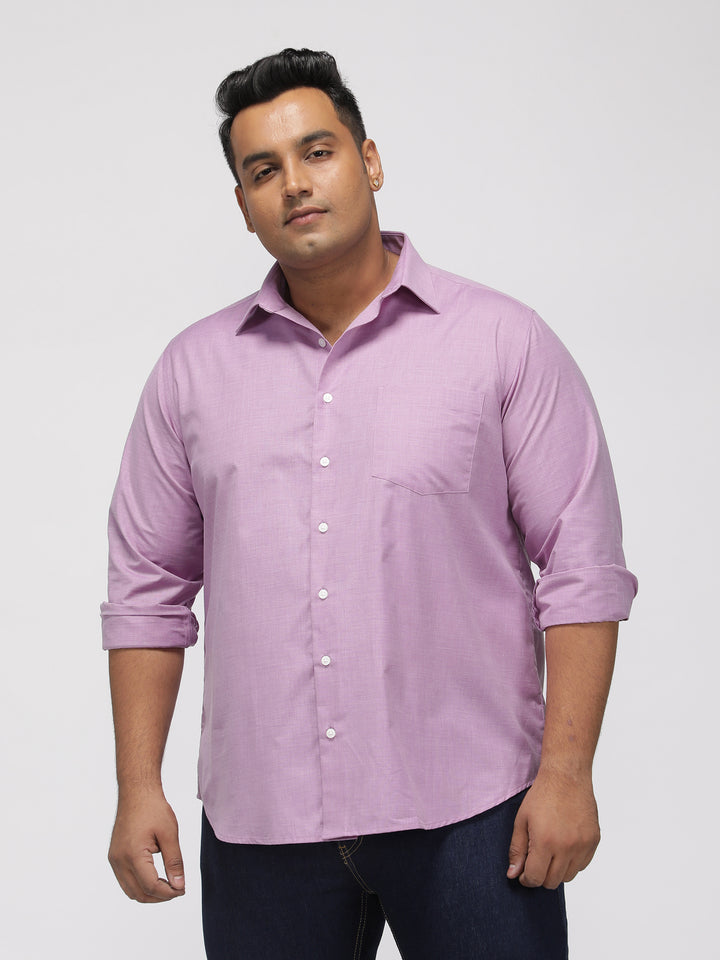 PLUS SIZE SOLID STRUCTURE EASY PRESS SMART CASUAL SHIRT FOR MEN | XL-7XL