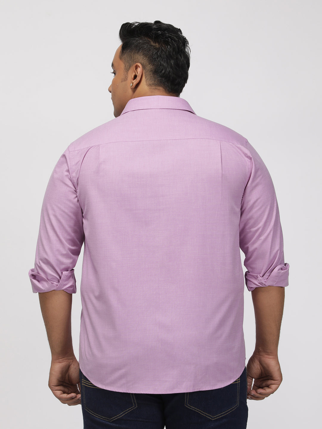 PLUS SIZE SOLID STRUCTURE EASY PRESS SMART CASUAL SHIRT FOR MEN | XL-7XL