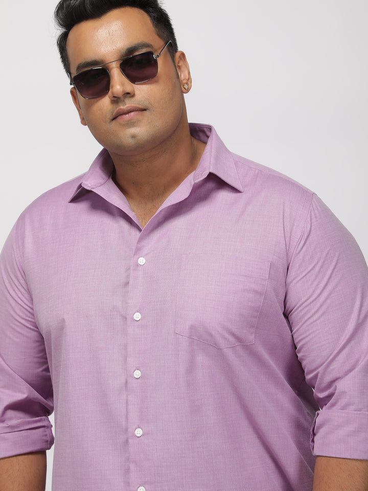 PLUS SIZE SOLID STRUCTURE EASY PRESS SMART CASUAL SHIRT FOR MEN | XL-7XL