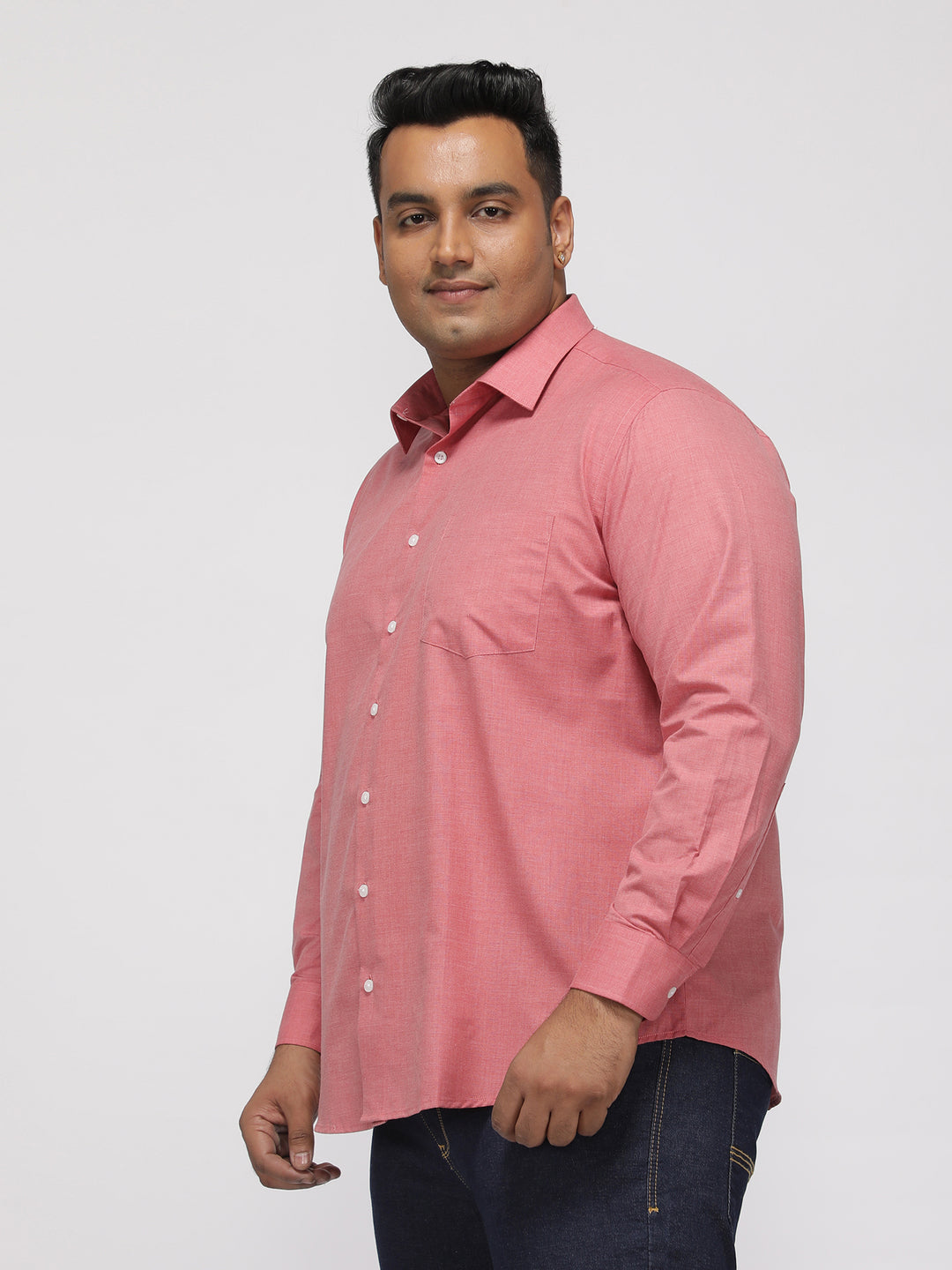 PLUS SIZE SOLID STRUCTURE EASY PRESS SMART CASUAL SHIRT FOR MEN | XL-7XL