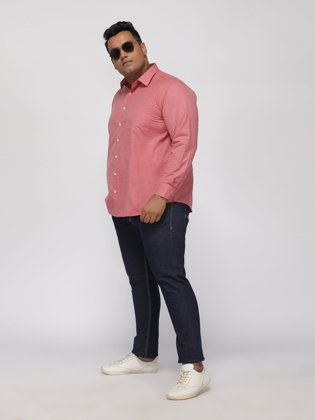 PLUS SIZE SOLID STRUCTURE EASY PRESS SMART CASUAL SHIRT FOR MEN | XL-7XL