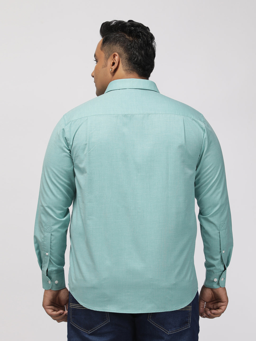 PLUS SIZE SOLID STRUCTURE EASY PRESS SMART CASUAL SHIRT FOR MEN | XL-7XL