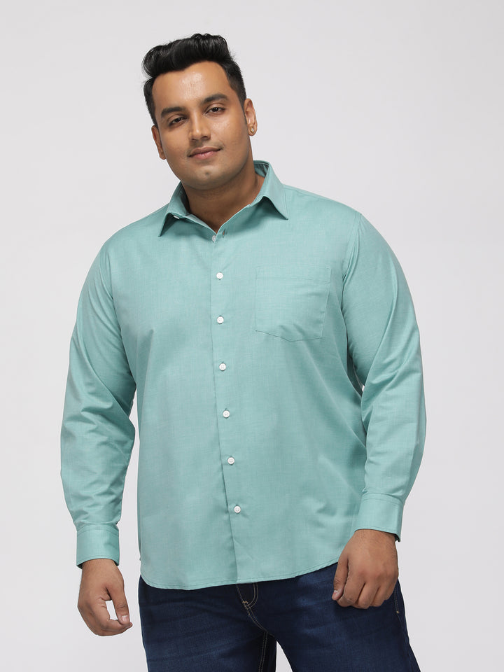 PLUS SIZE SOLID STRUCTURE EASY PRESS SMART CASUAL SHIRT FOR MEN | XL-7XL