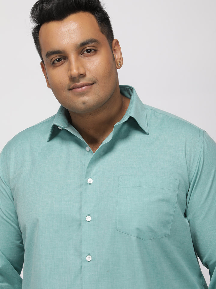 PLUS SIZE SOLID STRUCTURE EASY PRESS SMART CASUAL SHIRT FOR MEN | XL-7XL