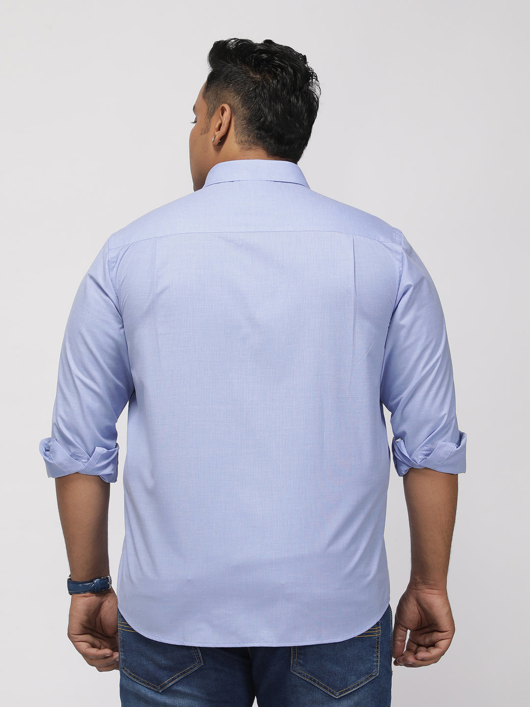 PLUS SIZE SOLID STRUCTURE EASY PRESS SMART CASUAL SHIRT FOR MEN | XL-7XL