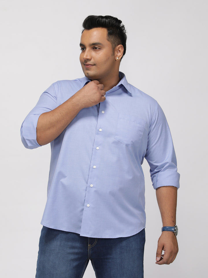 PLUS SIZE SOLID STRUCTURE EASY PRESS SMART CASUAL SHIRT FOR MEN | XL-7XL