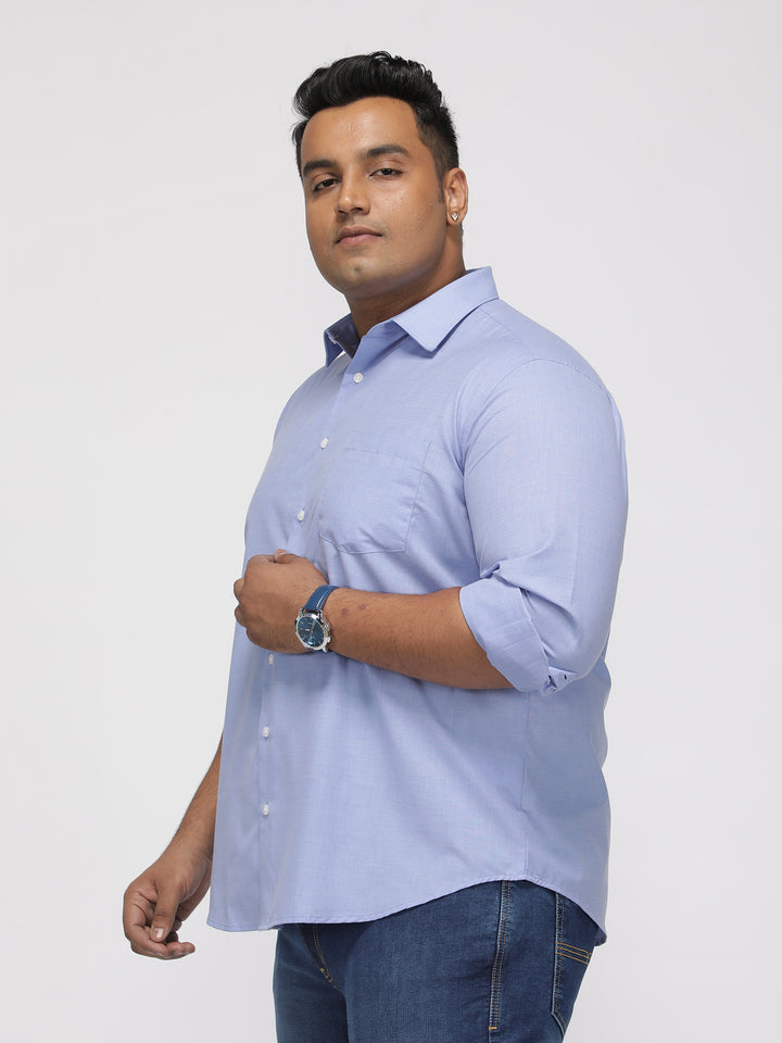 PLUS SIZE SOLID STRUCTURE EASY PRESS SMART CASUAL SHIRT FOR MEN | XL-7XL