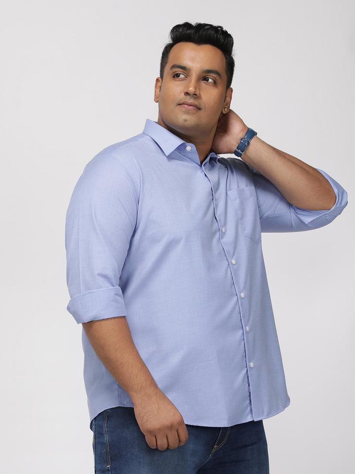 PLUS SIZE SOLID STRUCTURE EASY PRESS SMART CASUAL SHIRT FOR MEN | XL-7XL