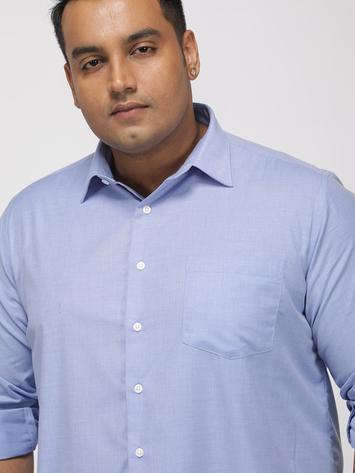 PLUS SIZE SOLID STRUCTURE EASY PRESS SMART CASUAL SHIRT FOR MEN | XL-7XL