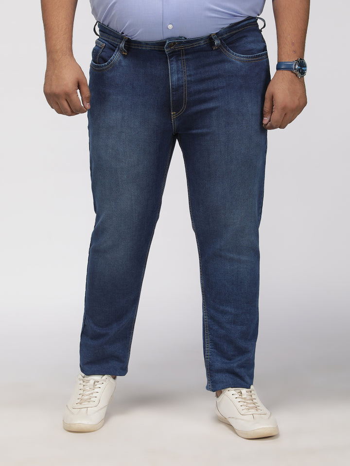 PLUS SIZE KEVIN FIT DEEP INDIGO WASH STRETCH JEANS FOR MEN | XL-7XL