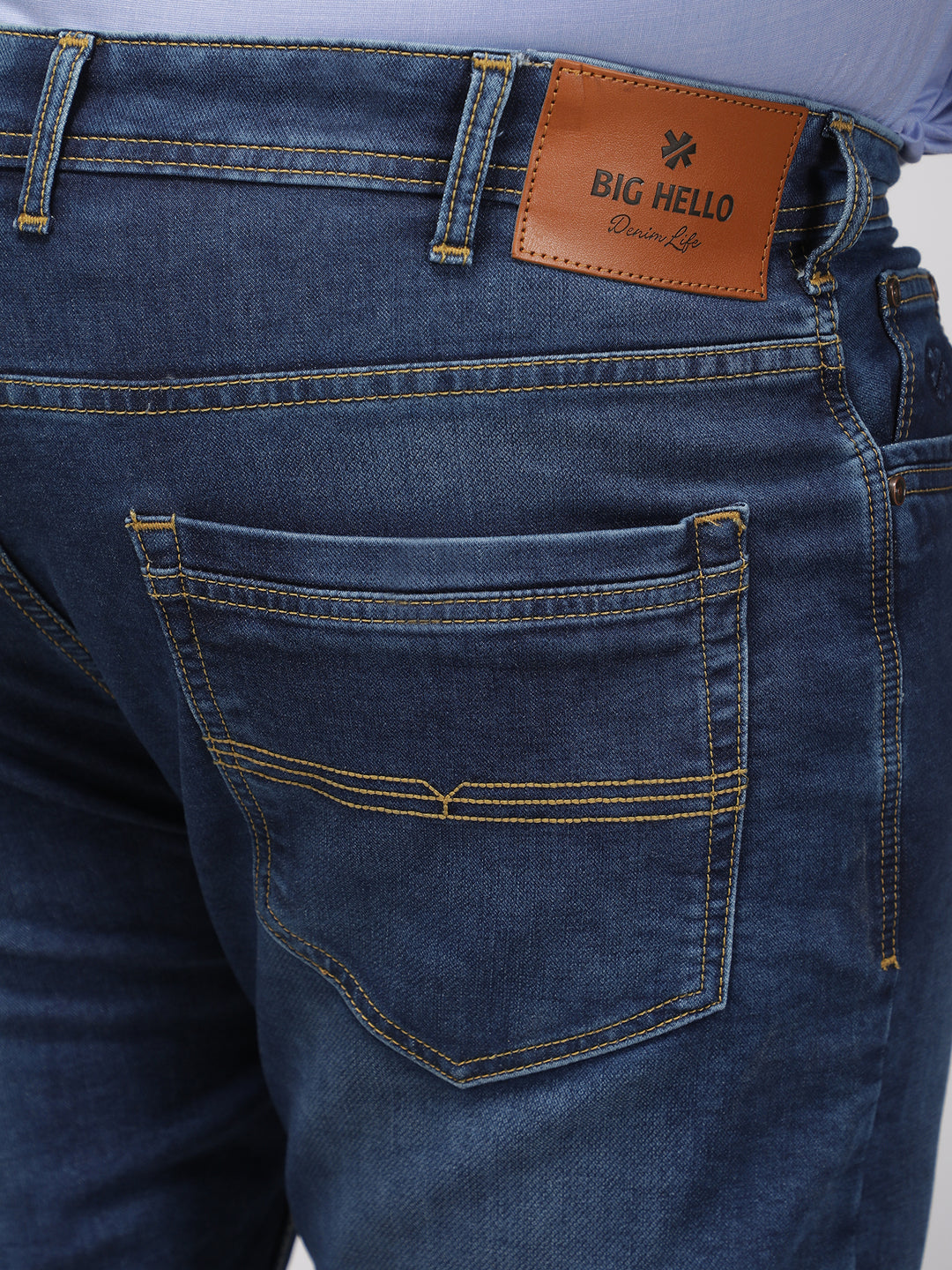 PLUS SIZE KEVIN FIT DEEP INDIGO WASH STRETCH JEANS FOR MEN | XL-7XL